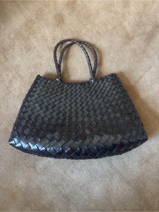 Dragon Diffusion Handbags - Dragon Diffusion Woven Leather Tote in Dark Brown